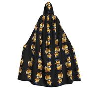 WZYCWB Cape à capuche imprimée chapeau de canard jaune adaptée pour bal masqué, fête d'Halloween, accessoires de cosplay