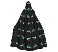 WZYCWB Cape à capuche imprimée colibri colorée adaptée pour un bal masqué, une fête d'Halloween ou un cosplay