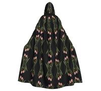 WZYCWB Cape à capuche imprimée de fleurs de tulipe adaptée pour un bal masqué, une fête d'Halloween, des accessoires de cosplay