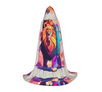 WZYCWB Cape à capuche imprimée de lion Savannah - Taille M - Costume de fête de vacances - Accessoire de fête de carnaval - Tailles S/M/L