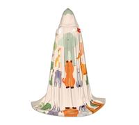 WZYCWB Cape à capuche imprimée de nombreux animaux de dessin animé S parfaite pour les magiciens et les costumes de jeu de rôle (S-L)