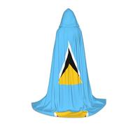 WZYCWB Cape à capuche imprimée drapeau de Sainte-Lucie M pour jeunes, parfaite pour les magiciens et les costumes de jeu de rôle (S-L)