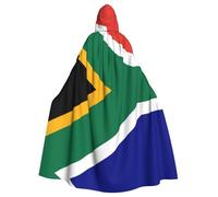 WZYCWB Cape à capuche imprimée drapeau sud-africain pour adulte, Halloween, carnaval, bal masqué, jeu de rôle