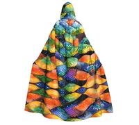 WZYCWB Cape à capuche imprimée écailles de poisson arc-en-ciel - Parfaite pour les fêtes d'Halloween, les spectacles théâtraux et les séances photo.