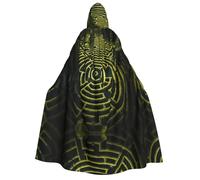 WZYCWB Cape à capuche imprimée labyrinthe - Parfaite pour les fêtes d'Halloween, les spectacles théâtraux et les séances photo.