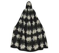 WZYCWB Cape à capuche imprimée lys blanc adaptée pour bal masqué, fête d'Halloween, accessoires de cosplay