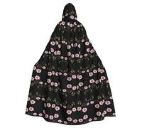 WZYCWB Cape à capuche imprimée marguerite rose adaptée pour bal masqué, fête d'Halloween, accessoires de cosplay