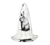 WZYCWB Cape à capuche imprimée motif lapin S parfaite pour les magiciens et les costumes de jeu de rôle (S-L)