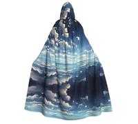WZYCWB Cape à capuche imprimée nuages blancs sur la mer - Parfaite pour les fêtes d'Halloween, les spectacles théâtraux et les séances photo.