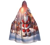 WZYCWB Cape à capuche imprimée Père Noël d'hiver - Parfaite pour les fêtes d'Halloween, les spectacles théâtraux et les séances photo.