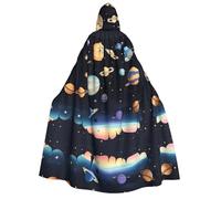 WZYCWB Cape à capuche imprimée Saturne Jupiter Earth - Parfaite pour les fêtes d'Halloween, les spectacles théâtraux et les séances photo.