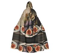 WZYCWB Cape à capuche motif figue pour Halloween, carnaval, bal masqué, jeu de rôle