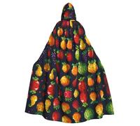 WZYCWB Cape à capuche Pixel Fruit pour Halloween, une cape élégante pour adulte, parfaite pour les carnavals, les fêtes à thème et les mascarades.