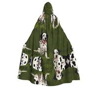 WZYCWB Cape à capuche pour adulte avec motif dalmatien, herbe verte, convient pour les réunions de famille, les spectacles sur scène, le cosplay et les fêtes d'Halloween