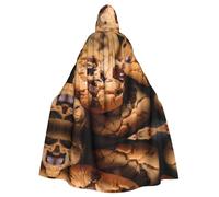 WZYCWB Cape à capuche pour carnaval, bal masqué, pépites de chocolat, motif biscuit, convient pour Noël, Halloween, jeu de rôle