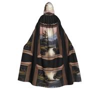WZYCWB Cape à capuche pour Halloween, montagnes et rivières lointaines, convient pour les fêtes, le carnaval, les jeux de rôle