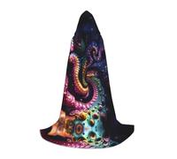 WZYCWB Cape à capuche psychédélique imprimée fractale moyenne, costume de fête, carnaval, taille S/M/L