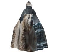 WZYCWB Cape à capuche technologique ours polaire Halloween, une cape élégante pour adulte parfaite pour les carnavals, les fêtes à thème et les mascarades.