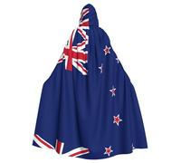 WZYCWB Cape de décoration d'Halloween avec drapeau de la Nouvelle-Zélande - Grande taille - Cape à capuche - Unisexe - Cape de carnaval pour bal masqué - Jeu de rôle