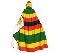 WZYCWB Cape de décoration d'Halloween avec drapeau du Zimbabwe - Grande taille - Cape à capuche - Unisexe - Cape de carnaval pour bal masqué - Jeu de rôle