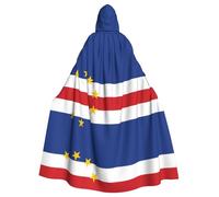 WZYCWB Cape de décoration pour Halloween avec drapeau du Cap-Vert, grande taille, cape à capuche, unisexe, cape de carnaval pour bal masqué, jeu de rôle
