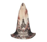 WZYCWB Cape de magicien chaude imprimée de la tour de fer L, costume de fête à thème, cape de cosplay pour adultes et adolescents, tailles S, M, L