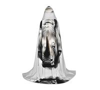 WZYCWB Cape de magicien de taille S imprimée Rhino Ink Splash - Costume de fête à thème - Cape de cosplay pour adulte et adolescent - Tailles S, M, L