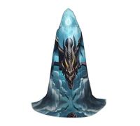WZYCWB Cape de magicien imprimé dragon volant L, costume de fête à thème, cape de cosplay pour adultes et adolescents, tailles S, M, L