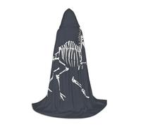 WZYCWB Cape de magicien imprimé squelette de dinosaure en cours d'exécution M, costume de fête à thème, cape de cosplay pour adultes et adolescents, tailles S, M, L