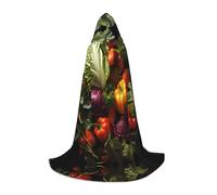 WZYCWB Cape de magicien imprimée avec beaucoup de légumes frais, costume de fête à thème, cape de cosplay pour adultes et adolescents, tailles S, M, L