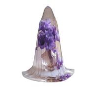 WZYCWB Cape de magicien imprimée bouquet de vase violet L, costume de fête à thème, cape de cosplay pour adultes et adolescents, tailles S, M, L