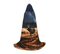 WZYCWB Cape de magicien imprimée élan dans la prairie L, costume de fête à thème, cape de cosplay pour adulte et adolescent, tailles S, M, L