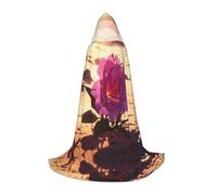 WZYCWB Cape de magicien imprimée fleurs dans le désert, costume de fête à thème, cape de cosplay pour adultes et adolescents, tailles S, M, L