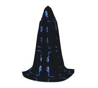 WZYCWB Cape de magicien imprimée hippocampe abstrait M, costume de fête à thème, cape de cosplay pour adultes et adolescents, tailles S, M, L