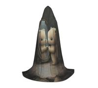 WZYCWB Cape de magicien imprimée ours dans le miroir S, costume de fête à thème, cape de cosplay pour adulte et adolescent, tailles S, M, L