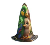 WZYCWB Cape de magicien imprimée perroquet vert, costume de fête à thème, cape de cosplay pour adulte et adolescent, tailles S, M, L