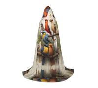 WZYCWB Cape de magicien imprimée portrait de famille d'oiseaux, costume de fête à thème, cape de cosplay pour adulte et adolescent, tailles S, M, L