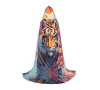 WZYCWB Cape de magicien imprimée tigre tribal M, costume de fête à thème, cape de cosplay pour adultes et adolescents, tailles S, M, L