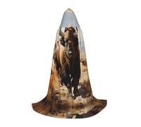 WZYCWB Cape de magicien imprimée troupeau de bison d'Amérique du Nord M, costume de fête à thème, cape de cosplay pour adultes et adolescents, tailles S, M, L