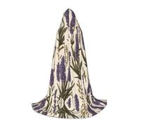 WZYCWB Cape de magicien provençale imprimée lavande S, costume de fête à thème, cape de cosplay pour adultes et adolescents, tailles S, M, L