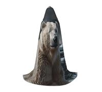 WZYCWB Cape de magicien technologique imprimée ours polaire M, costume de fête à thème, cape de cosplay pour adultes et adolescents, tailles S, M, L