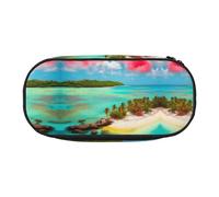 WZYCWB Caribbean Scenery Trousse à crayons de grande capacité - Boîte de rangement multifonctionnelle, portable et durable pour fournitures de bureau et scolaires, Noir , Taille unique, Trousse de