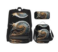WZYCWB Cartable à coque mécanique + trousse + sac à déjeuner combiné sac à dos pour les trajets quotidiens