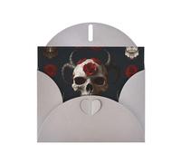 WZYCWB Carte de vacances en papier nacré gris avec enveloppe - Motif tête de mouton araignée - Convient pour les vœux d'anniversaire, les félicitations et les condoléances.