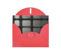 WZYCWB Carte de vacances en papier nacré rouge avec enveloppe - Lignes épaisses entrelacées horizontalement et verticalement - Convient pour les vœux d'anniversaire, les félicitations et les