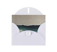 WZYCWB Carte de vœux en papier blanc nacré avec enveloppe Motif lignes ondulées Idéal pour les vœux d'anniversaire et les condoléances