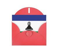 WZYCWB Carte de vœux en papier nacré avec enveloppe - Motif drapeau du Lesotho - Idéal pour les vœux d'anniversaire, les mariages, les félicitations et les condoléances.