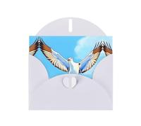 WZYCWB Carte de vœux en papier nacré avec enveloppe Motif mouettes en vol Convient pour les vœux d'anniversaire, de mariage, de félicitations et de condoléances.