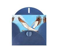 WZYCWB Carte de vœux en papier nacré avec enveloppe Motif mouettes volantes Bleu