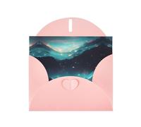 WZYCWB Carte de vœux en papier nacré rose avec enveloppe - Motif étoiles de science-fiction - Convient pour les vœux d'anniversaire, les félicitations et les condoléances.
